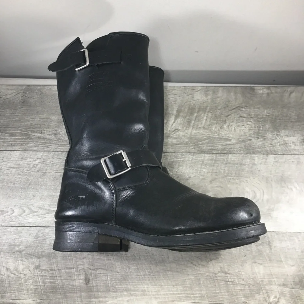 Ad-Tec Harness Engineer Motorcycle Biker Riding Black Mens Steel Toe Boots 11 W